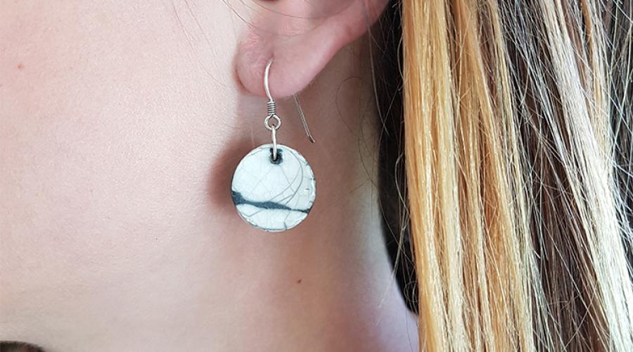 Boucles d'oreilles raku petit rond